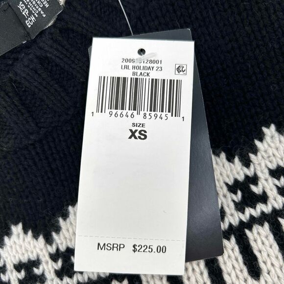 NWT Fair Isle Black Blue White Pullover Sweater Womens Extra Small - Picture 2 of 4